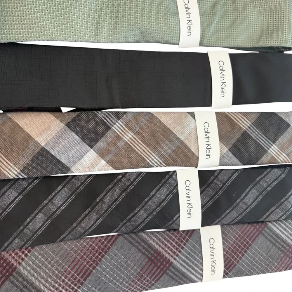 Calvin Klein Necktie Mens One Size Ties Various Colors and Patterns New lot of 5
